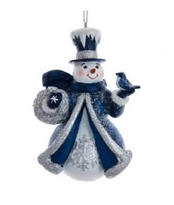 Ornement bonhomme de neige bleu royal