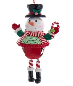 Ornement bonhomme de neige grelot