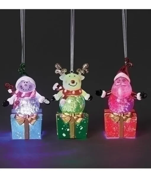 Ornement, Bonhomme de neige sur boîte-cadeau