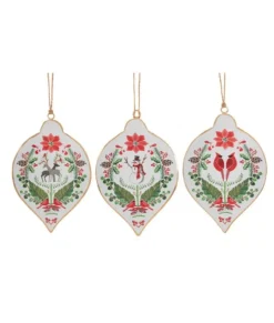 Ornement bonnhomme de neige damask
