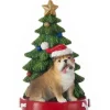 Ornement Bulldog avec sapin