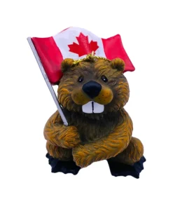 Ornement castor avec drapeau du Canada