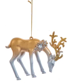 Ornement, cerf doré et argenté