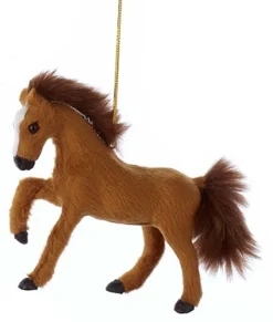 Ornement, cheval alezan à poil doux