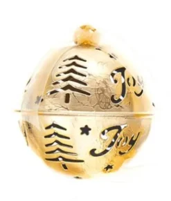 Ornement, cloche dorée, avec motif "Joy"
