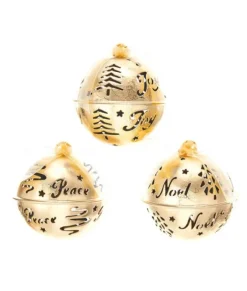 Ornement, cloche dorée, avec motif "Joy"