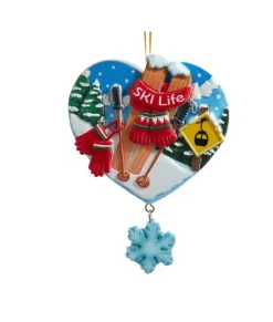 Ornement, Coeur Ski Life