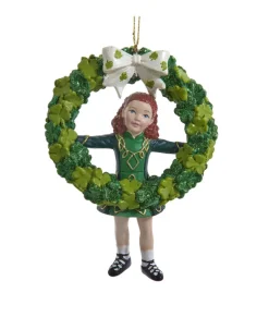 Ornement, danseuse irlandaise avec couronne
