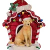 Ornement de Labrador jaune avec sa niche