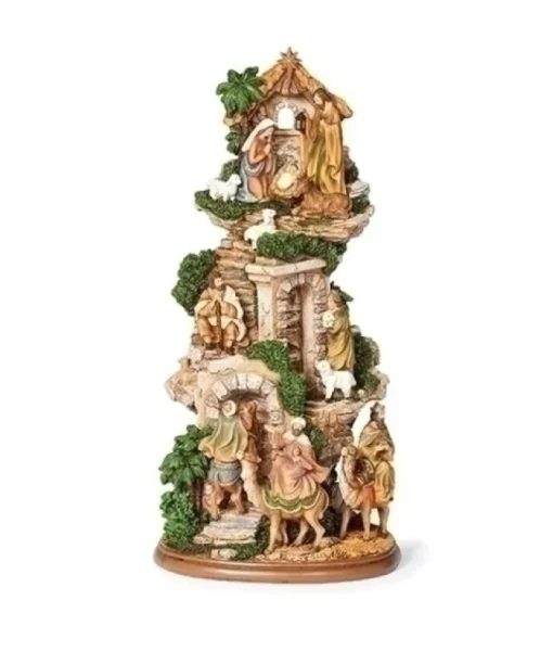 Ornement de table, La scène de la Nativité dans l’écurie avec escaliers