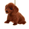 Ornement de teckel à fourrure en peluche