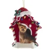 Ornement de Yorkshire Terrier avec sa niche