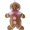 Ornement en tissu en peluche, fille en pain d’épice