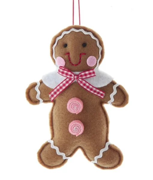 Ornement en tissu en peluche, fille en pain d’épice