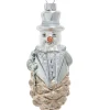 Ornement en verre, bonhomme de neige rustique