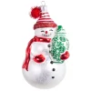 Ornement en verre, bonhomme de neige avec pot d'épices au gingembre