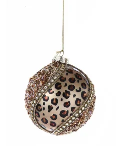 Ornement en verre, boule ornée de bijoux