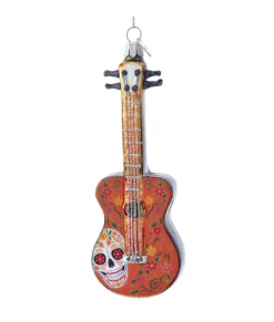 Ornement en verre, guitare de style Jour des Morts.