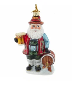 Ornement en verre, Père Noël et fût de bière allemand