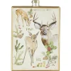Ornement en verre rectangulaire, avec affiche pour cerf de Virginie.
