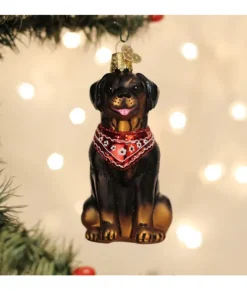Ornement en verre, Rottweiler assis