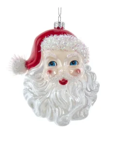 Ornement en verre, tête de Père Noël
