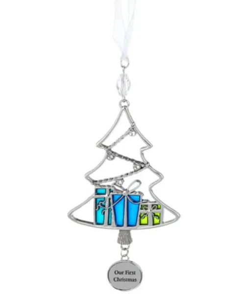 Ornement en zinc, "Our First Christmas"