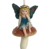 Ornement, fée aile de papillon, sur champignon