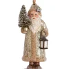 Ornement, figurine traditionnelle allemande du Père Noël Belsnickel, dorée