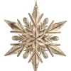 Ornement, flocon de neige doré avec paillettes