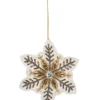 Ornement, flocon de neige avec garniture de perles.