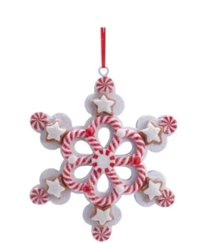 Ornement, Flocon de neige de menthe poivrée avec des formes d’étoiles