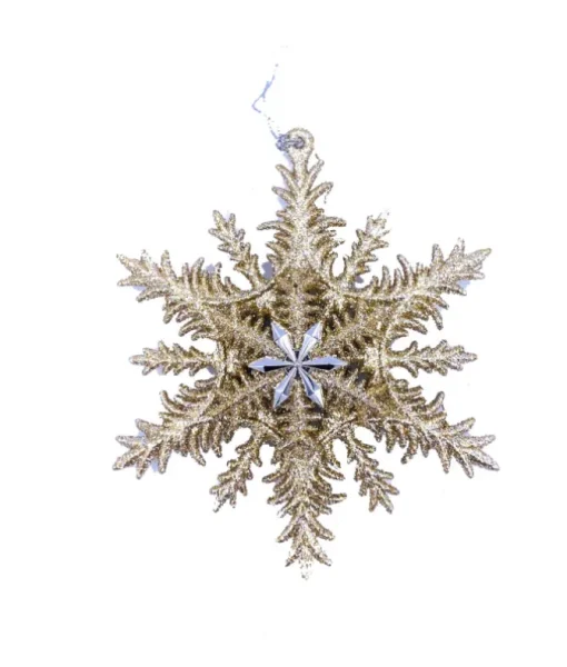 Ornement, Flocon De Neige Doré