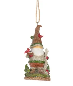 Ornement, Gnome du Père Noël des bois brun foncé