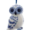 Ornement hibou bleu delft