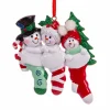 Ornement, La famille Bonhomme de neige, avec bas de Noël