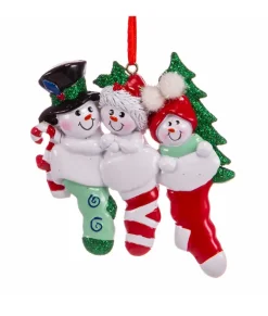 Ornement, La famille Bonhomme de neige, avec bas de Noël
