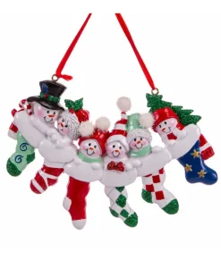 Ornement, La famille Bonhomme de neige, avec bas de Noël