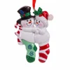 Ornement. La famille Bonhomme de neige, avec bas de Noël