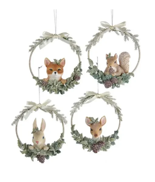 Ornement, lapin dans une couronne