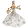 Ornement, élégante reine des neiges elfique, avec robe pailletée de flocons de neige