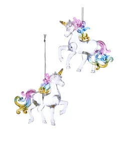 Ornement licorne arc-en-ciel