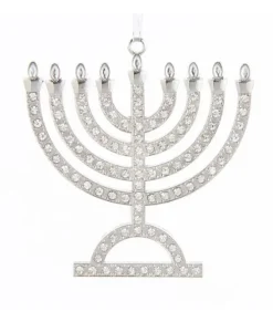 Ornement, menorah argentée