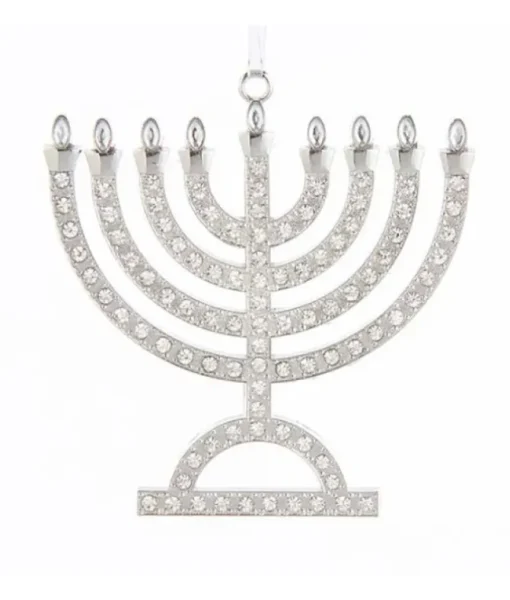 Ornement, menorah argentée