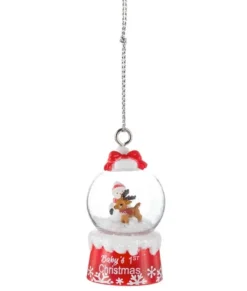 Ornement, mini globe, Baby`s First Christmas (Premier Noel de bébé)