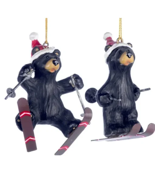 Ornement, Ours noir sur des skis