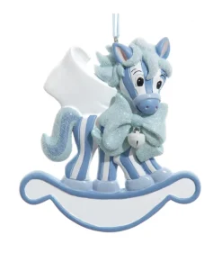 Ornement, personnalisable, Premier Noël de bébé, Cheval à bascule