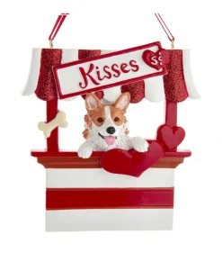 Ornement personnalisable, Corgi, cabine de baisers