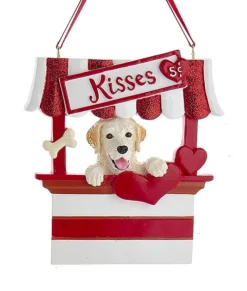 Ornement personnalisable, Labradoodle beige, cabine à baisers