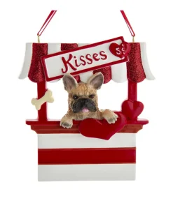Ornement personnalisable, Bouledogue français, cabine à baisers